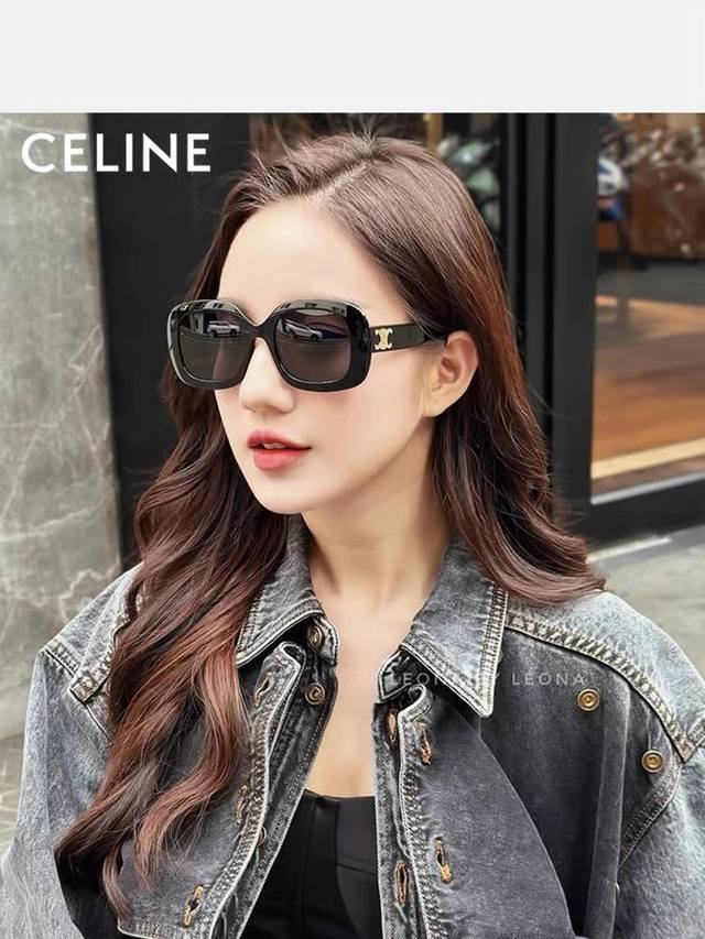 Celine赛琳墨镜女李庚希Lisa吴昕同款 凯旋门太阳眼镜 大框素颜显瘦太阳镜女网红同款防紫外线墨镜男女通用眼镜