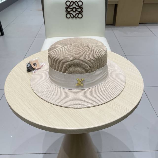 路易威登Louisvuitton2025细辫春夏季新款遮阳草帽子女大帽檐防紫外线气质优雅显脸小防晒帽
