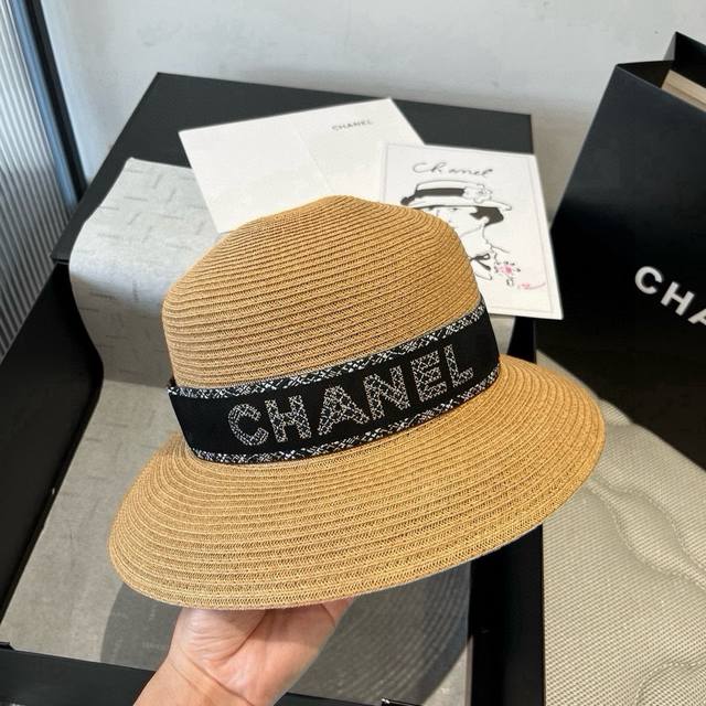 Chanel香奈儿新款草帽，名媛风遮阳帽，头围57Cm