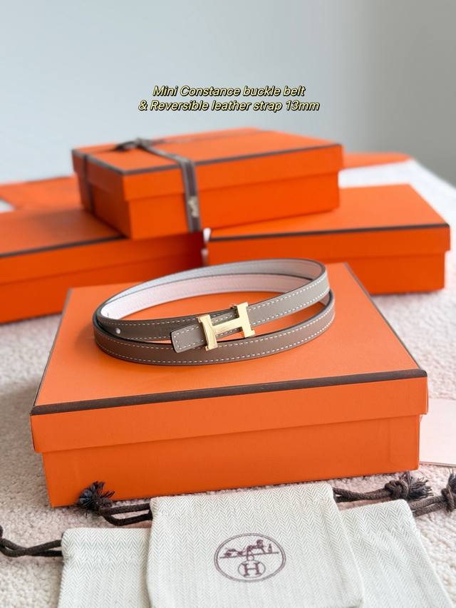 精品 Mini Constance 精品精钢五金带钢印搭配进口Epsom皮 宽度13Mm Hermes女款腰带以其精湛工艺高品质材料和经典设计备受推崇 是女士腰