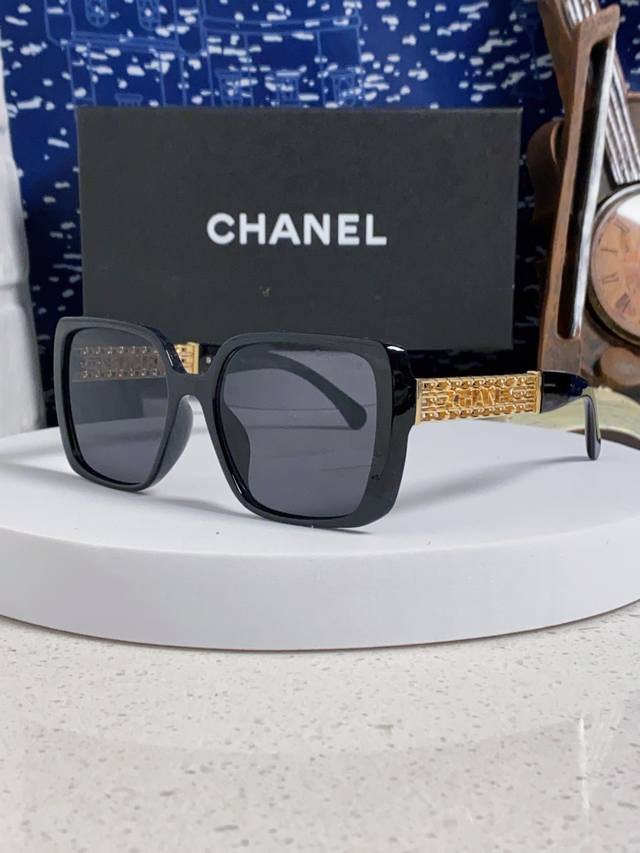 Chanel香奈儿 2025新款时尚太阳眼镜高品质高质感百搭潮遮阳大框防紫外线方框 25最新链条