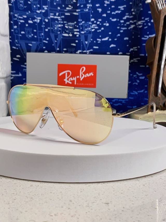 Rayban雷朋 2025新款复古飞行员金属超轻商务休闲太阳镜男女通用 一片式护目镜 Rb3597