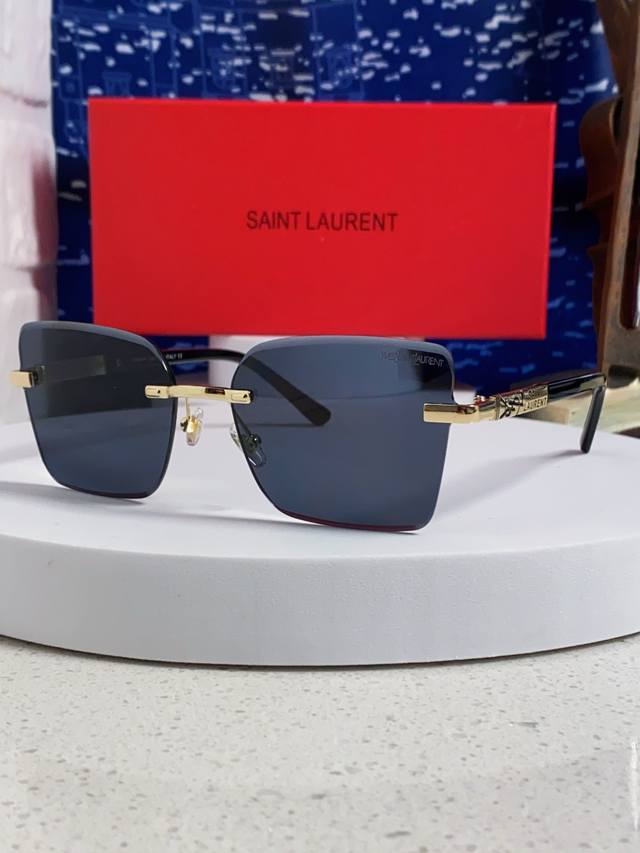 Saintlaurent圣罗兰 2025新款眼镜架镀金Ysl无框眼镜框男女潮流
