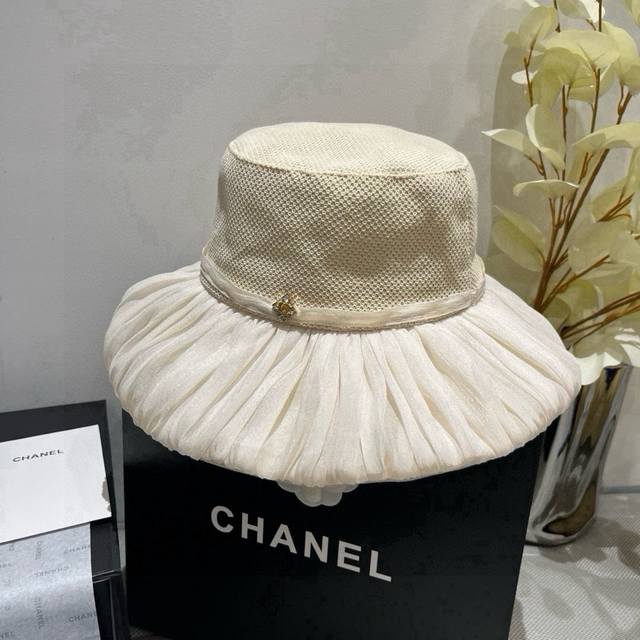 Chanel香奈儿新款灯笼帽，遮阳帽，可折叠，头围57Cm
