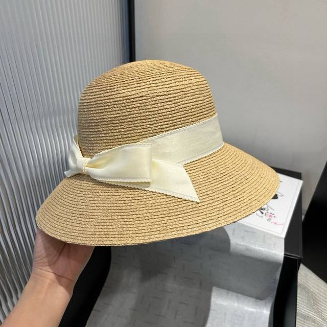 Miumiu缪缪拉菲草盆帽，高端定制盆帽，头围57Cm