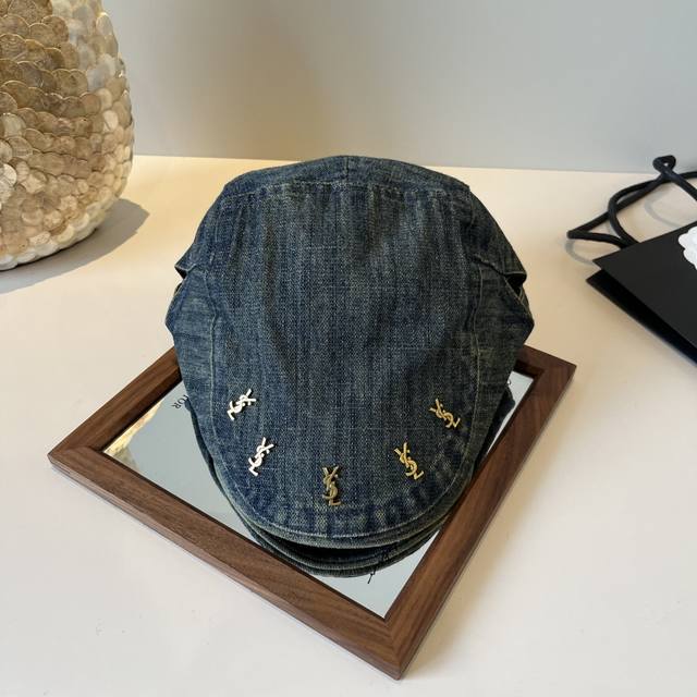 圣罗兰复古风前进鸭舌帽，高级百搭，头围57Cm