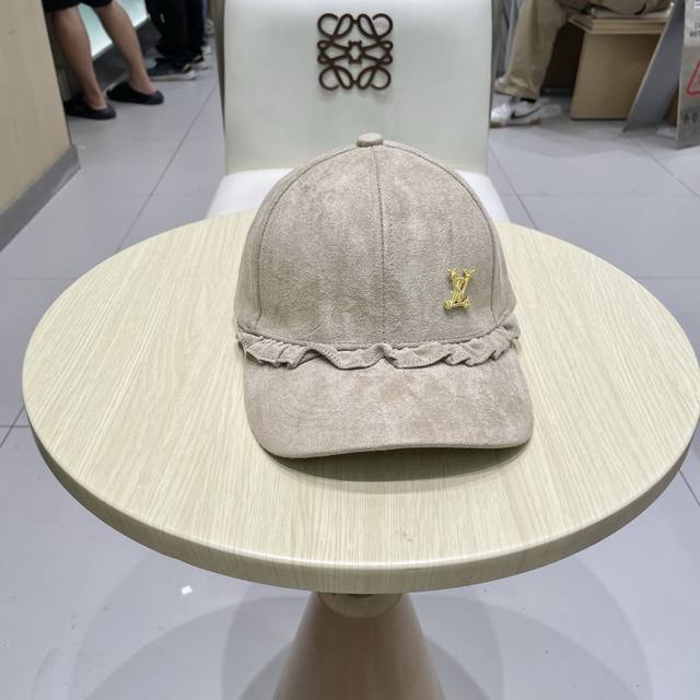 路易威登Louisvuitton新款甜美花边棒球帽女早秋百搭休闲遮阳鸭舌帽子潮