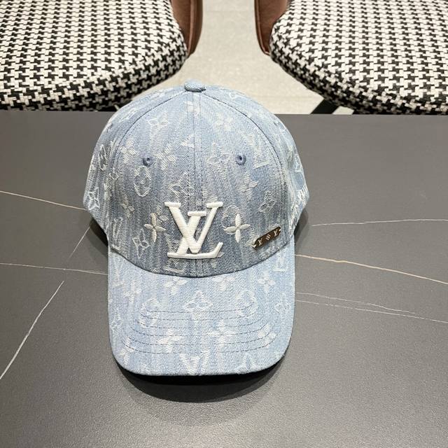 路易威登Lv2025新款牛仔老花遮阳棒球帽鸭舌帽