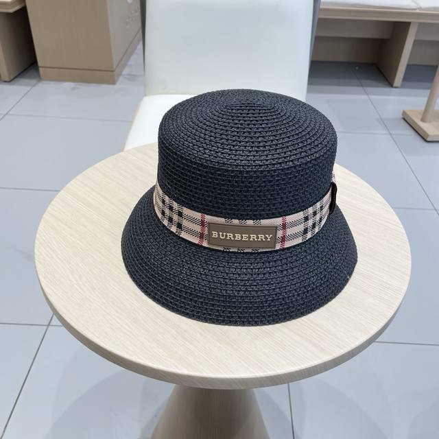 Burberry巴宝莉新款渔夫帽，遮阳草帽，，超级大牌范