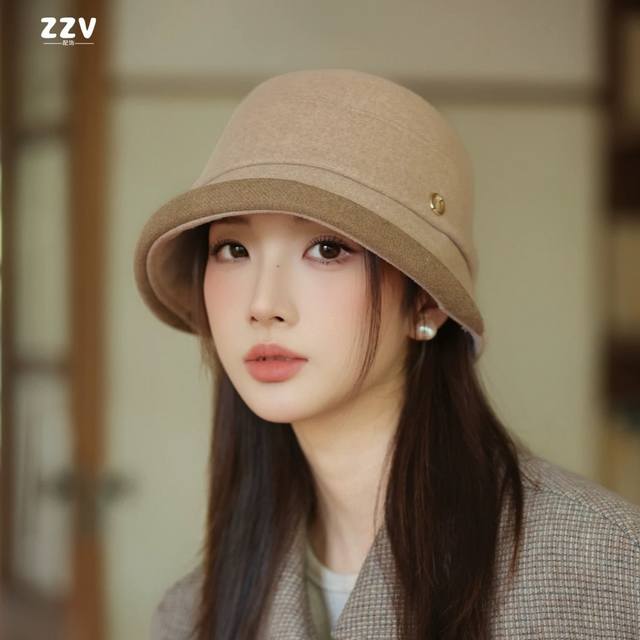 香奈儿 Chanel 英伦复古毛呢渔夫帽子女秋冬季优雅气质保暖盆帽时尚百搭显脸小潮