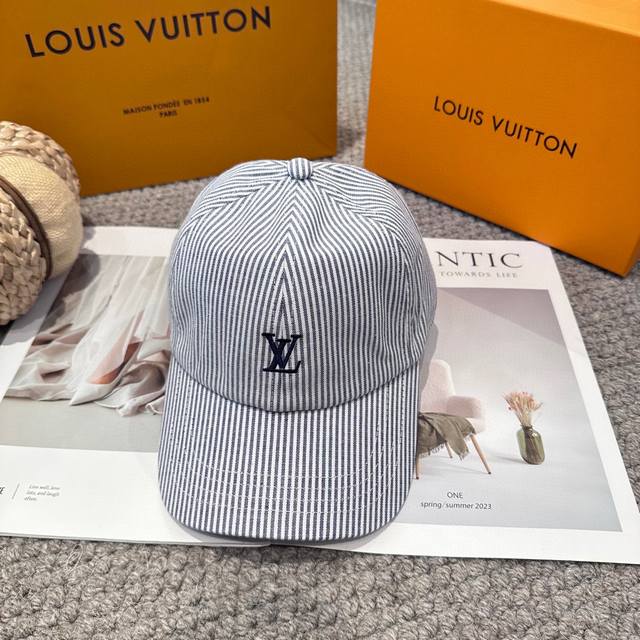 路易威登棒球帽 Louisvuitton新款条纹Lv棒球帽，重工打造高端大气，百搭款男女通用！5色