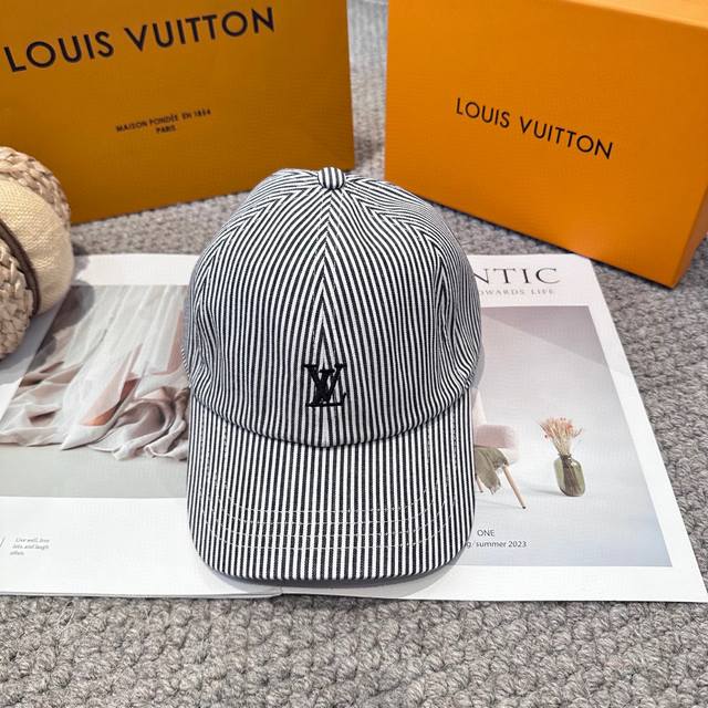 路易威登棒球帽 Louisvuitton新款条纹Lv棒球帽，重工打造高端大气，百搭款男女通用！5色