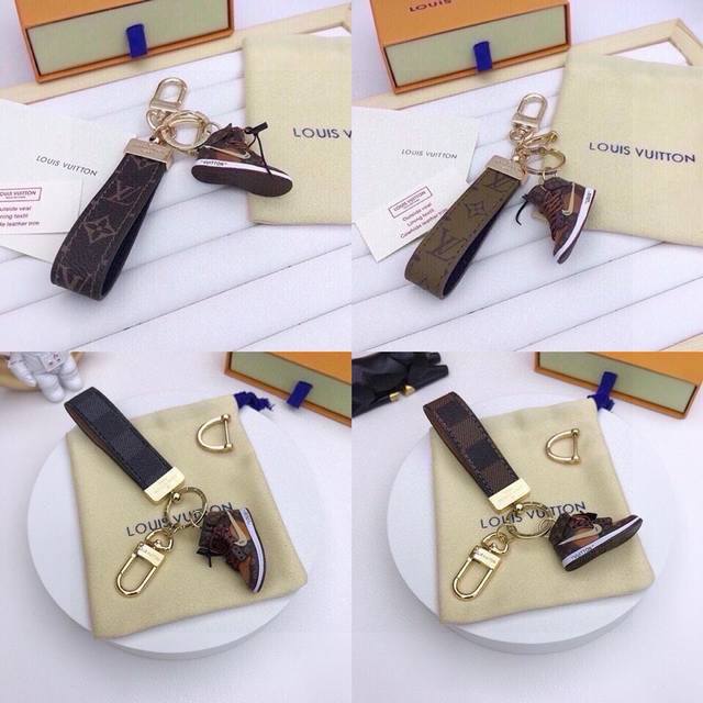 元配图片原版包装 独家定制款，爆款Aj迷你鞋 路易威登Louisvuitton 钥匙扣M65221经典老花Monogram，经久耐用， 是 Dragonne 钥