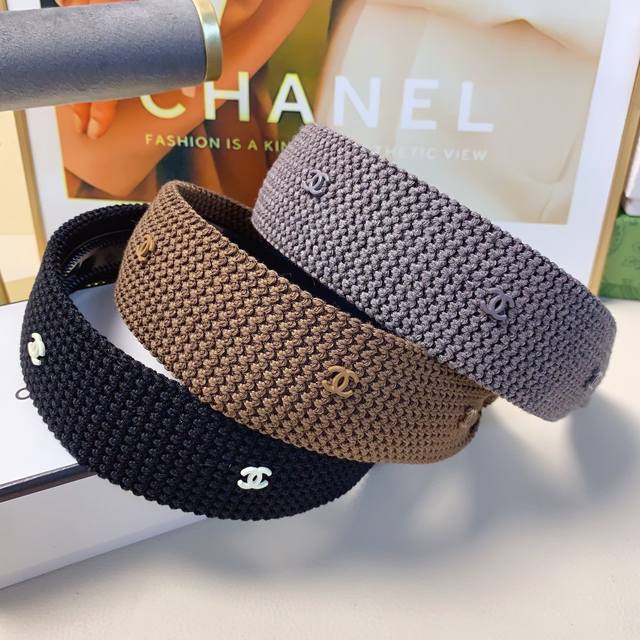 Chanel小香 Chanel发箍 宽版针织羊毛Logo轻奢风发箍气质百搭小仙女必入单品名媛风十足～宝藏款 闭眼入推荐款 单个