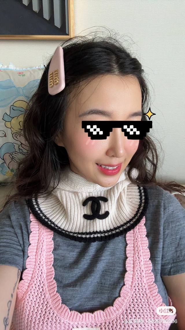 Chanel香奈儿套头毛线帽，帽子围脖 两用，性价比超高