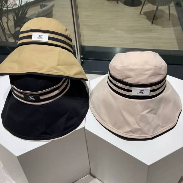 Celine赛琳 夏季新款空顶渔夫帽防晒出游户外颗折叠子遮阳帽女百搭太阳帽