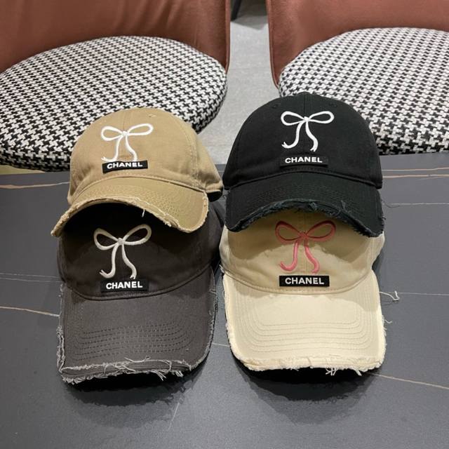 香奈儿Chanel 新品蝴蝶结棒球帽，小香经典简约，时尚休闲设计