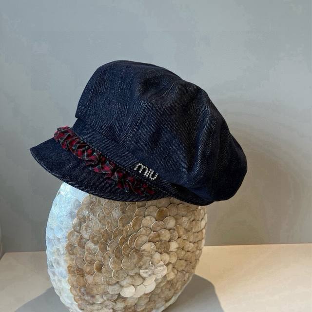 Miumiu缪缪新款鸭舌军帽，高级定制，头围57Cm