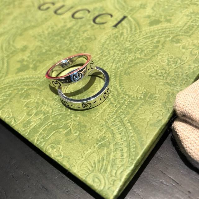 Gucci Ghost纯银戒指4Mm 非常推荐 情侣款 闺蜜款