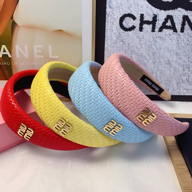 Miumiu缪缪 Miumiu发箍 编织钛钢Logo轻奢时尚风发箍气质百搭小仙女必入单品名媛风十足～宝藏款 闭眼入推荐款 单个
