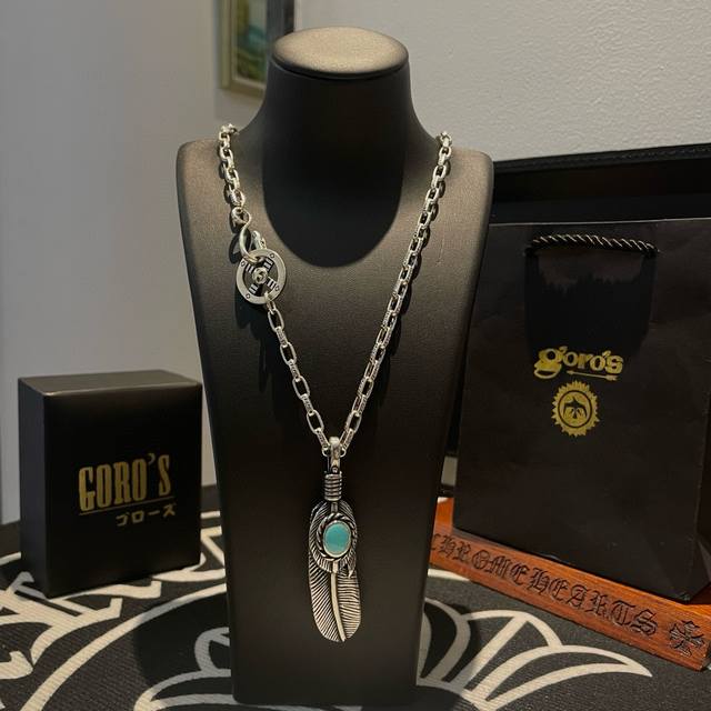 新品上架 Goro’S高桥吾郎松石羽毛吊坠，高桥经典字母项链，顶级版本，认准独家拍摄，主攻高端市场 ，快手 Ins 小红书热门款，绝对区别普通版本！图片产品细节