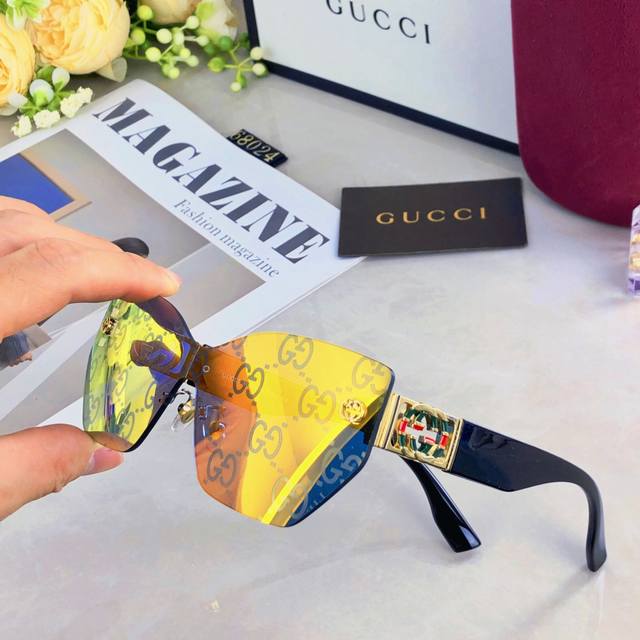 Gucci*网红款2025新女士无框优质舒适防紫外线Uv400太阳镜欧美范墨镜潮
