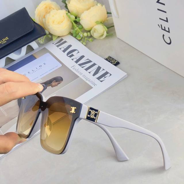 Celin*凯旋门方形女墨镜个性遮阳网红小红书简约防紫外线太阳眼镜