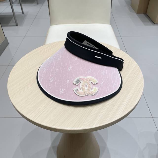 Chanel 遮阳帽子女夏季时尚宽帽檐防晒空顶帽韩版Uv大檐防紫外线太阳帽潮