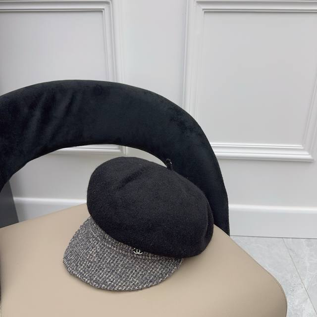 Chanel 秋冬新款鸭舌帽 设计感 秀款羊毛帽