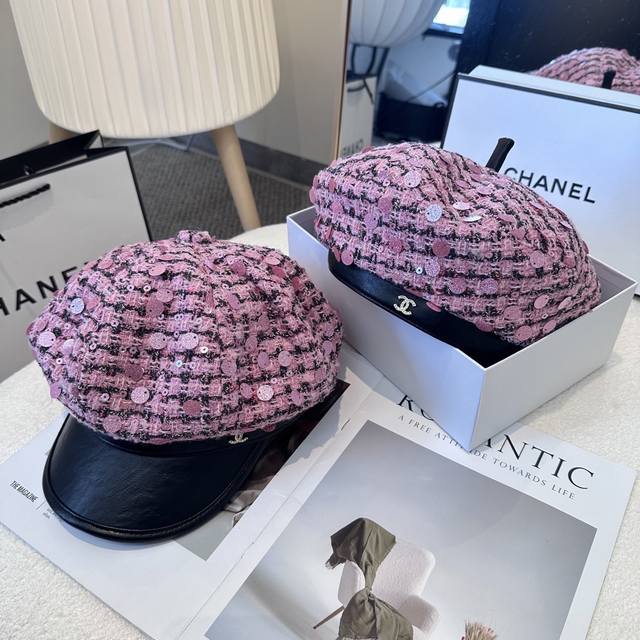 Chanel香奈儿新款贝雷帽，搭配精致简单小Logo 小香风高级面料定制 谁看谁喜欢