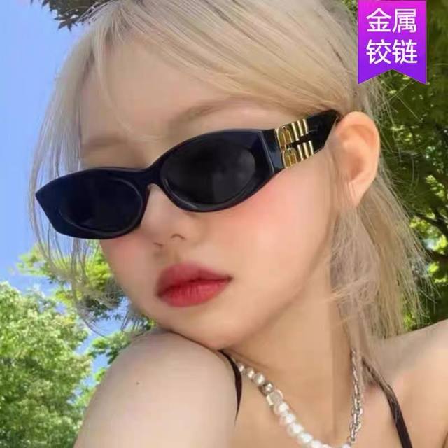 Miumi*2025新款复古高级感猫眼夏季遮阳墨镜女款潮辣妹度假太阳眼镜