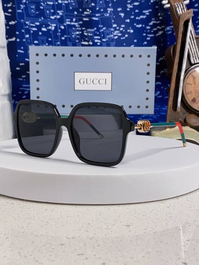 Gucci古奇 2025新款时尚复古个性舒适方框前卫男女款 太阳镜 墨镜百搭潮流模特款