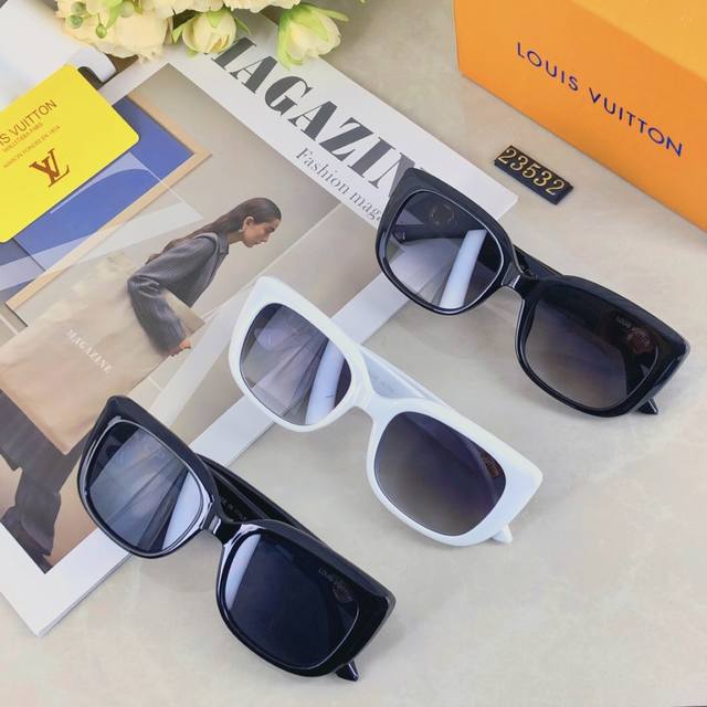 Louis Vuitton2025新款复古猫眼墨镜女韩Ins网红高级感拍照凹造型太阳眼镜开车