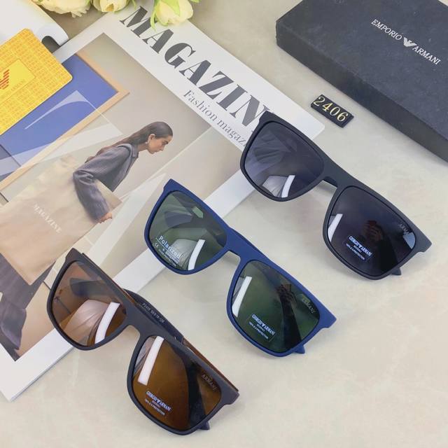 Armani2025新款跨境方框Tr太阳眼镜男女户外骑行太阳镜时尚偏光墨镜