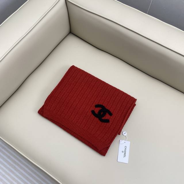 Chanel香奈儿 经典竖条条纹设计搭配双C经典 新款羊绒针织围巾原版工艺 专柜购入打版，1:1复刻，商标吊牌齐全