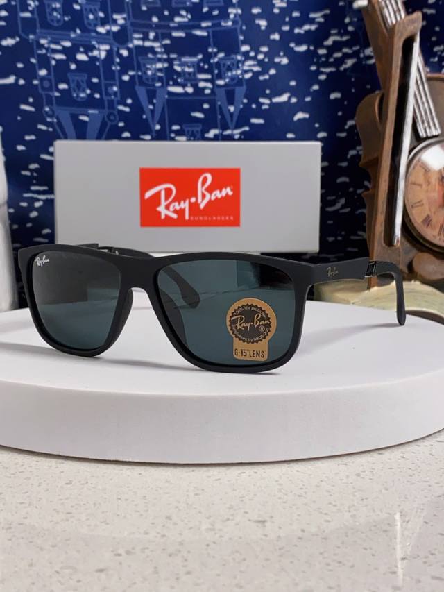 Rayban 雷朋 2025新款运动墨镜男女跑步骑行防风眼镜开车钓鱼太阳镜 高品质玻璃镜片 Rb8356