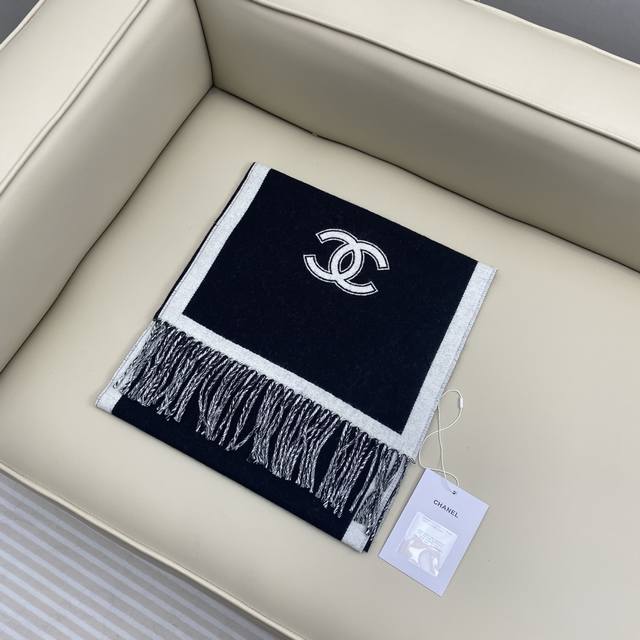 Chanel香奈儿 24B二色齐，棉羊毛围巾原版工艺 专柜购入打版，1:1复刻，商标吊牌齐全