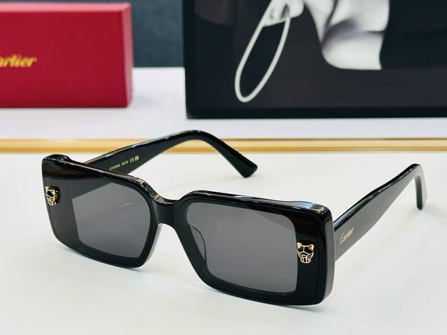 cartier-卡家 Ct0358S Size：65口13-145 不挑脸型 简约大气 X时尚休闲平光镜框 太阳镜