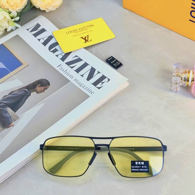 Louis Vuitto*新款高清尼龙偏光太阳眼镜无焊接一体超轻无螺丝男款开车墨镜