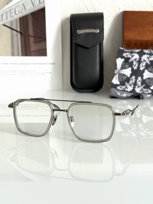 New 钛 Chrome Heart 大框纯钛 可配近视太阳镜 超级轻 Ch8236 Size:53-22-149