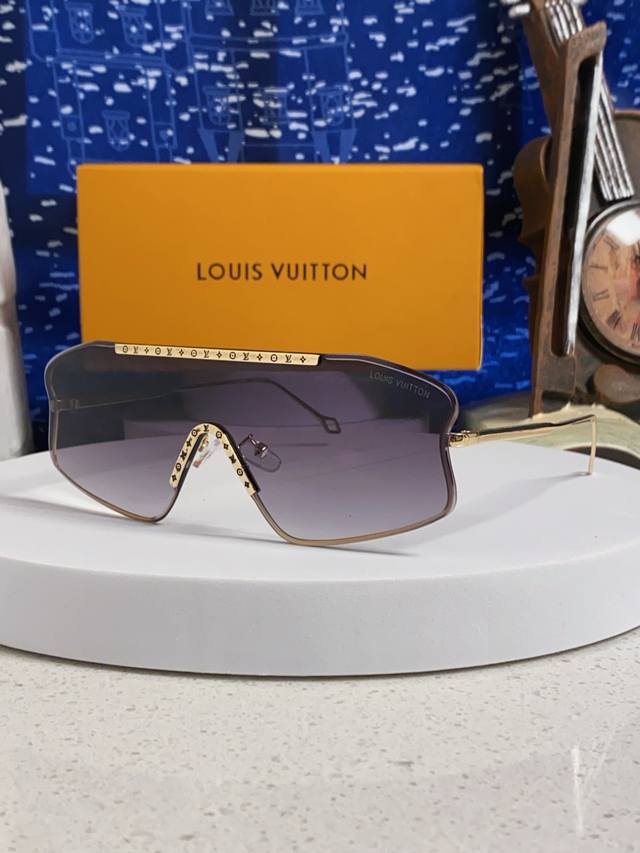 Louisvuitton路易威登 2025新款多边形连体大无框太阳眼镜男女通用Lv时尚个性遮阳墨镜