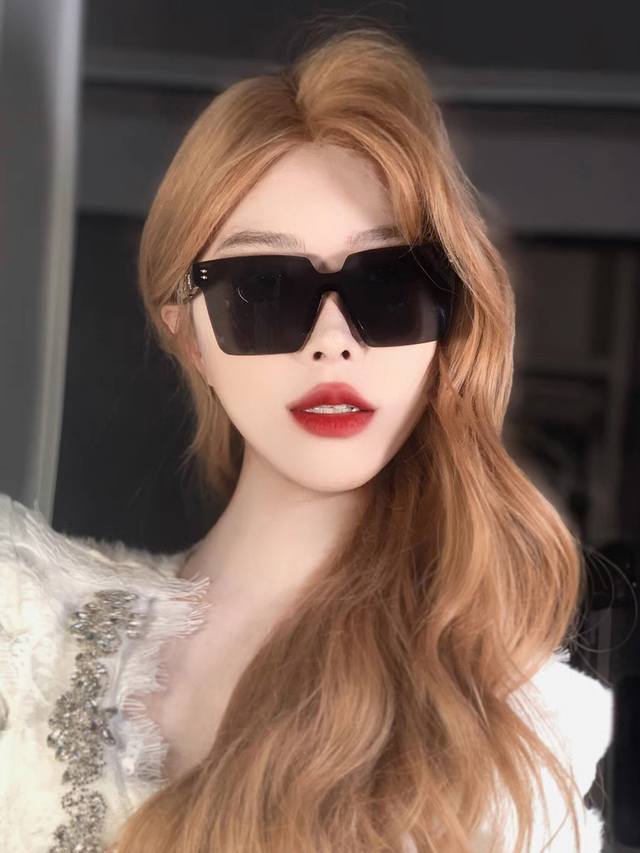 Hermes爱马仕 2025新款墨镜女款高级无框网红方圆脸显瘦气质防晒遮阳太阳眼镜