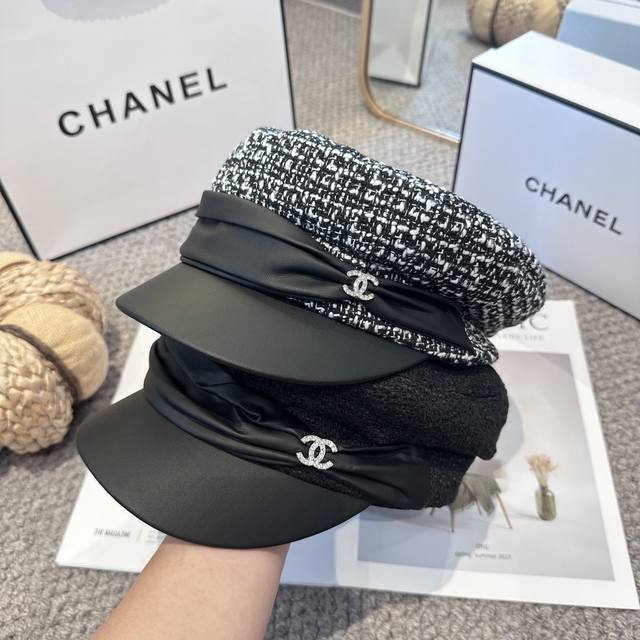 Chanel高版本 香奈儿 新款军帽 ，简约经典Logo，质感超级赞，精致大牌范，女神必备神器