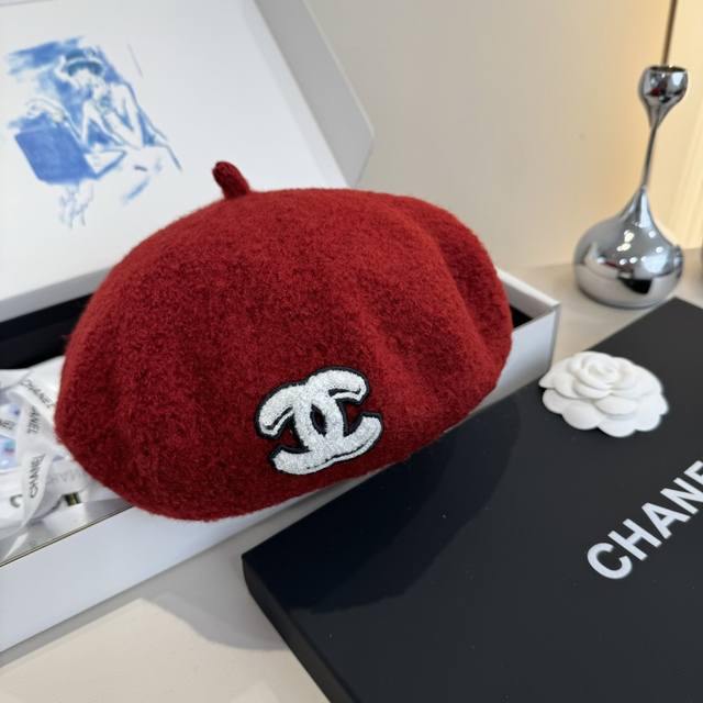 Chanel香奈儿羊毛贝雷帽，南瓜帽，百分百羊毛面料，头围57Cm