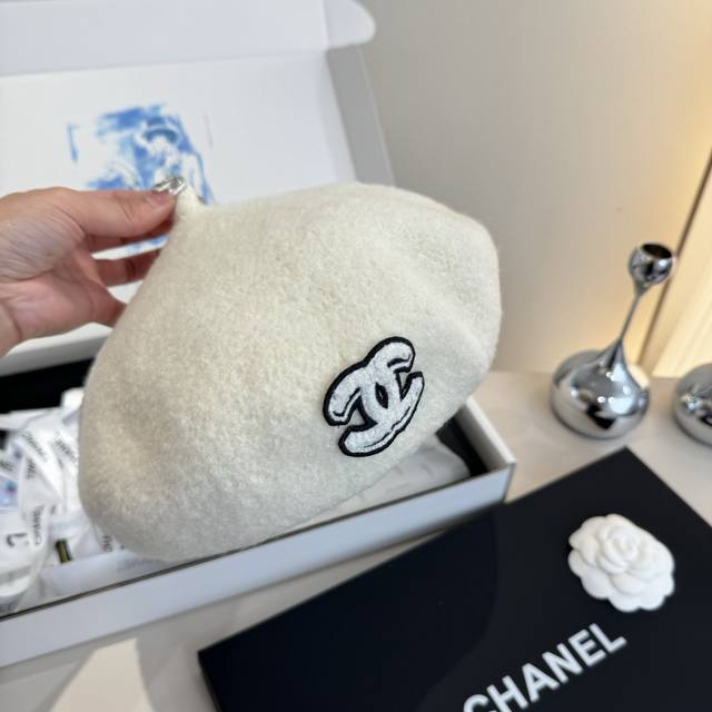 Chanel香奈儿羊毛贝雷帽，南瓜帽，百分百羊毛面料，头围57Cm