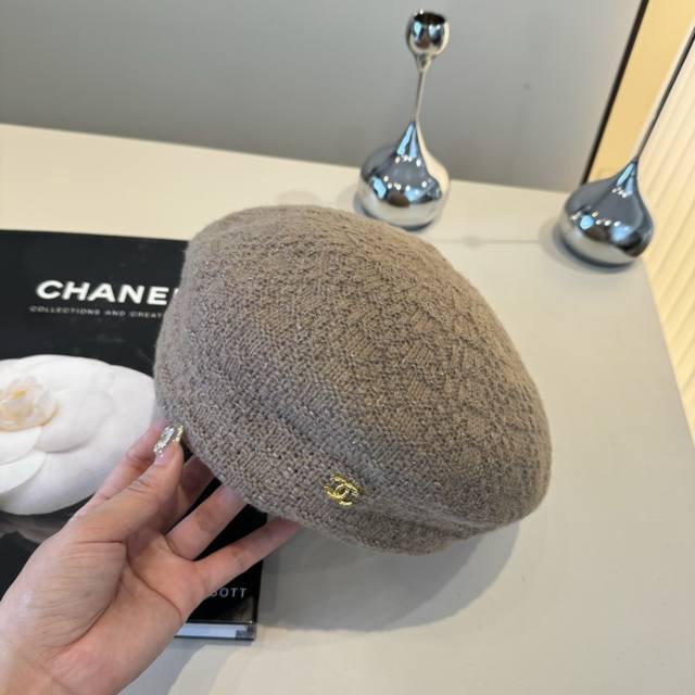 Chanel香奈儿羊毛贝雷帽，小香风贝雷帽，头围57Cm