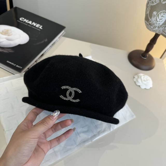 Chanel香奈儿羊毛贝雷帽，南瓜帽，百分百羊毛面料，头围57Cm