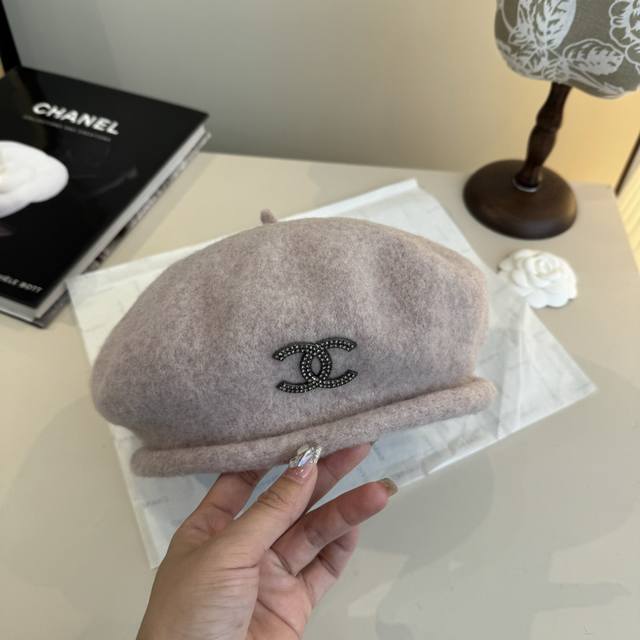 Chanel香奈儿羊毛贝雷帽，南瓜帽，百分百羊毛面料，头围57Cm