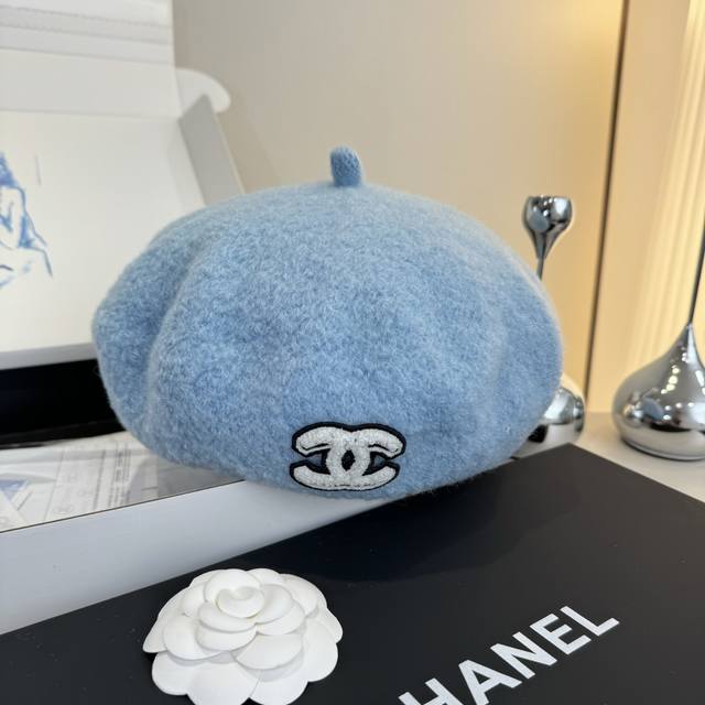 Chanel香奈儿羊毛贝雷帽，南瓜帽，百分百羊毛面料，头围57Cm