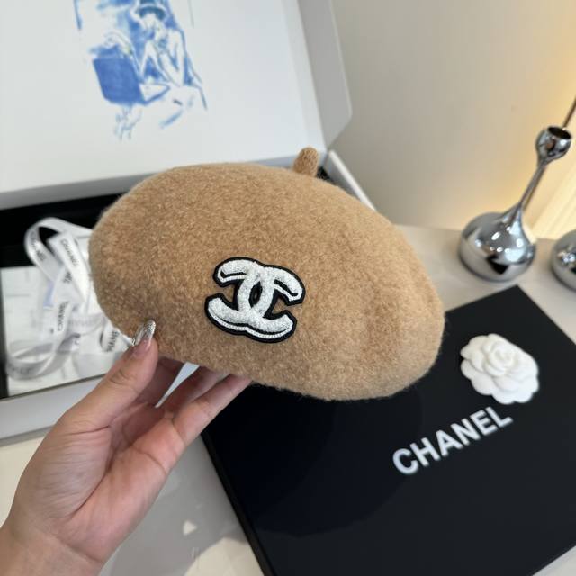 Chanel香奈儿羊毛贝雷帽，南瓜帽，百分百羊毛面料，头围57Cm
